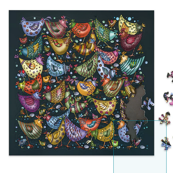 Puzzle Palapeli Hühnerhaufen