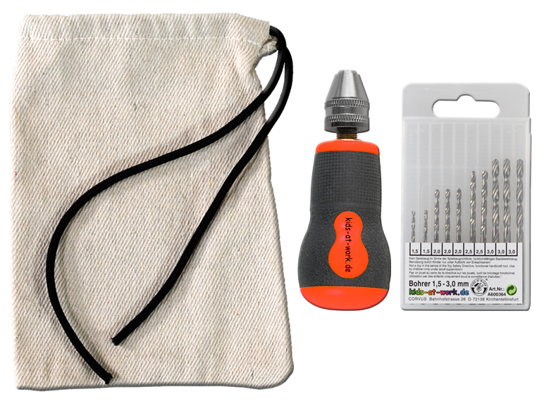 Handbohrer kurz mit Bohrern