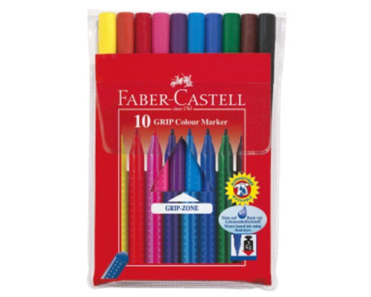 Filzstift Grip Colour Marker 10er Kunststoffetui - CASTELL 155310