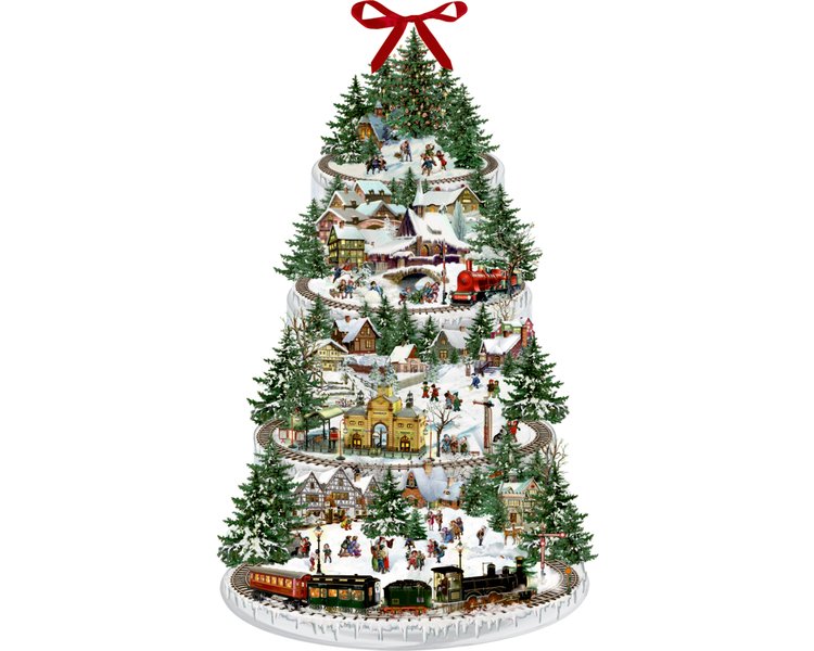 Wand-Adventskalender Eisenbahn-Tanne (B.Behr) - COPPEN 71890
