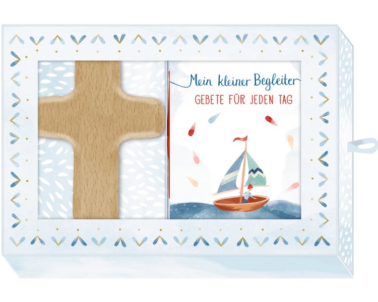 Geschenkbox Mein kleiner Begleiter (Holzkreuz natur+Buch) - COPPEN 94598