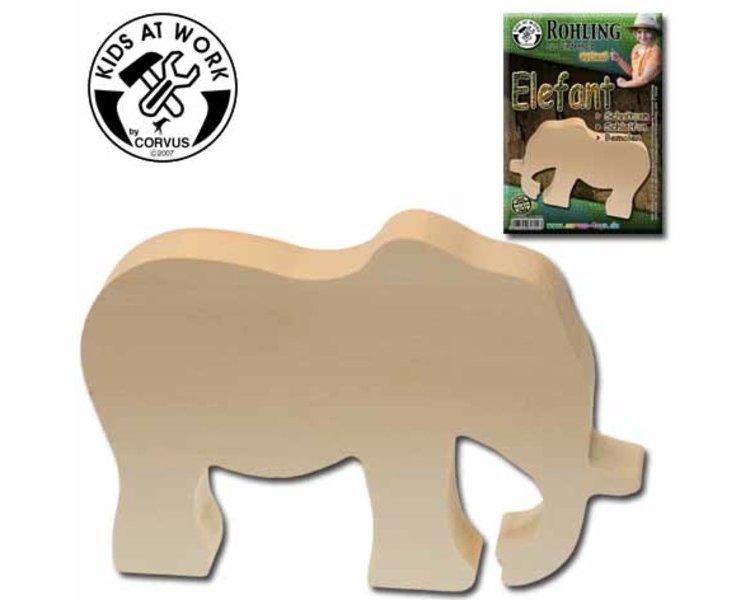 Schnitzrohling Elefant - CORVUS 600702