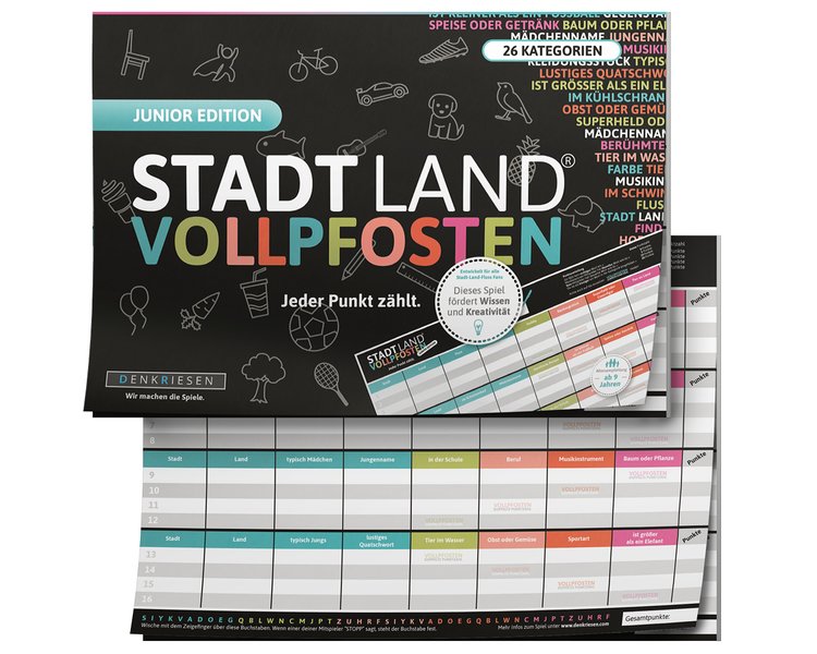 STADT LAND VOLLPFOSTEN® - JUNIOR EDITION "Jeder Punkt zählt" - DENK 09010