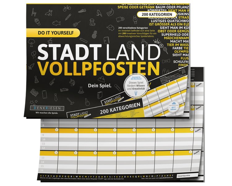 STADT LAND VOLLPFOSTEN® - DO IT YOURSELF EDITION "Dein Spiel" - DENK 09011