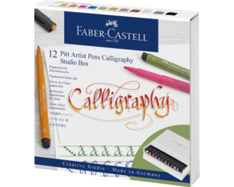 Pitt Artist Pen Tuschestift Calligraphy, 12er Atelierbox - CASTELL 167512