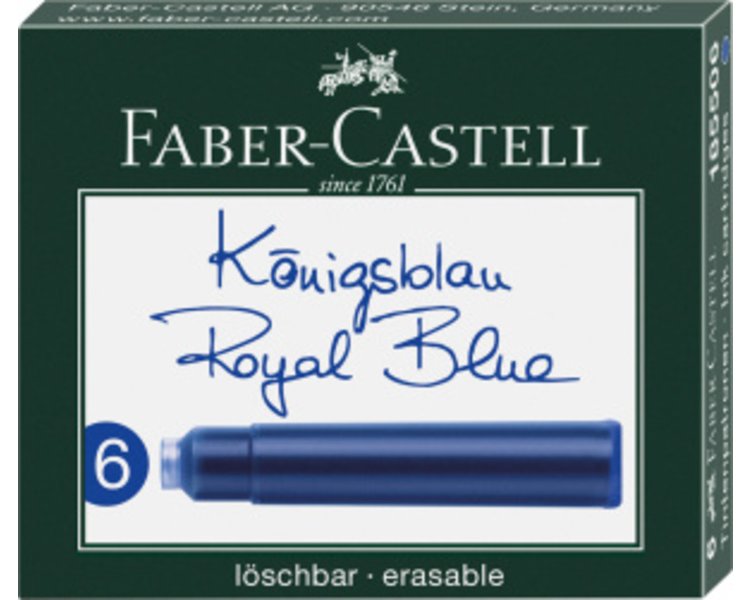6 Tintenpatronen Standard königsblau - CASTELL 185506