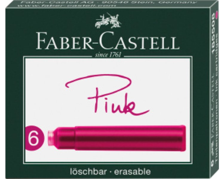 6 Tintenpatronen Standard pink - CASTELL 185508