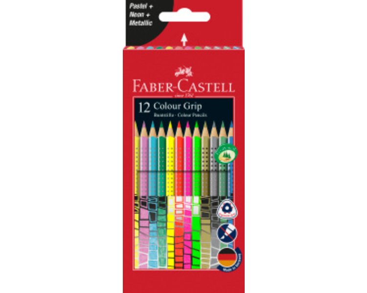 Buntstift Colour Grip Pastell-Neon 12er Etui - CASTELL 201569