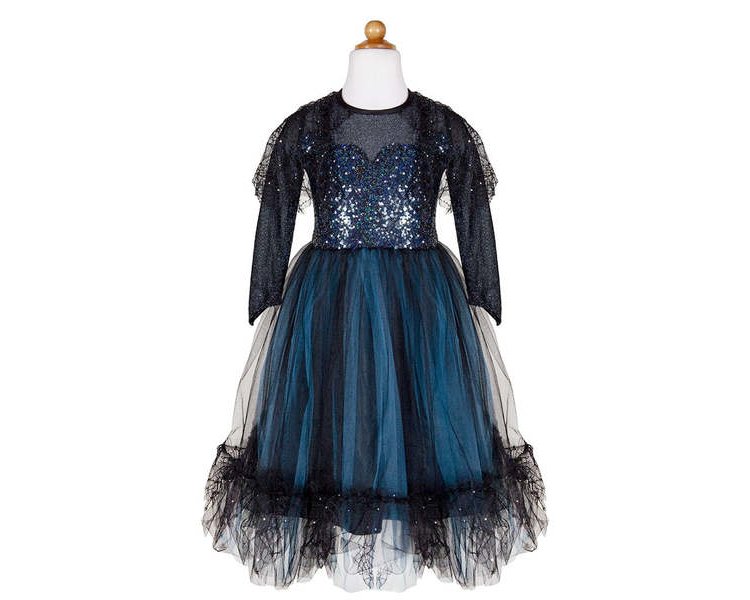 Luna, die Mitternachtshexe Kleid und Haarreif, 5 - 6 J., - GREAT 32985