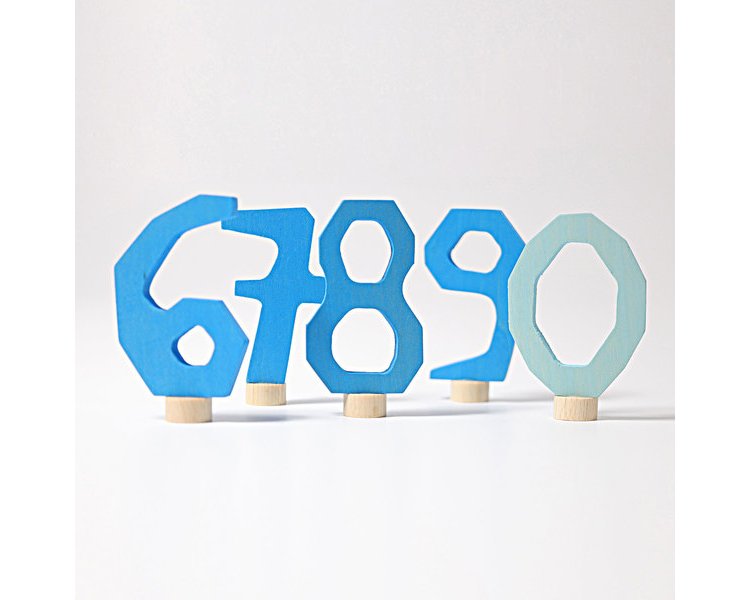 Blaues Zahlenstecker Set 6-9 und 0 - GRIMMS 04404
