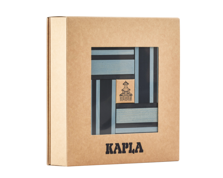 Kapla Buch und Farbenset dunkelblau/hellblau - KAPLA 00501