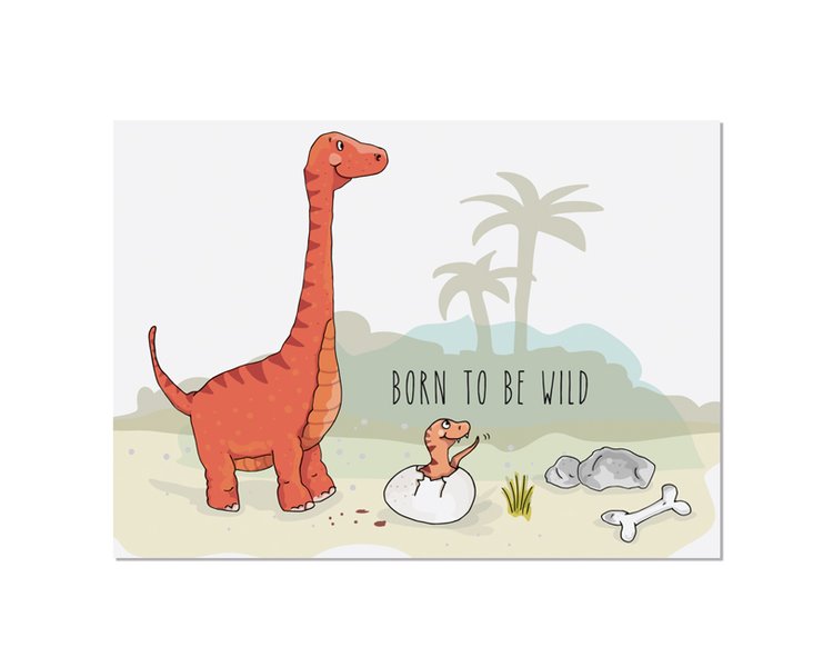 Postkarte Dino Born to be wild 2 - KRIMA 13481