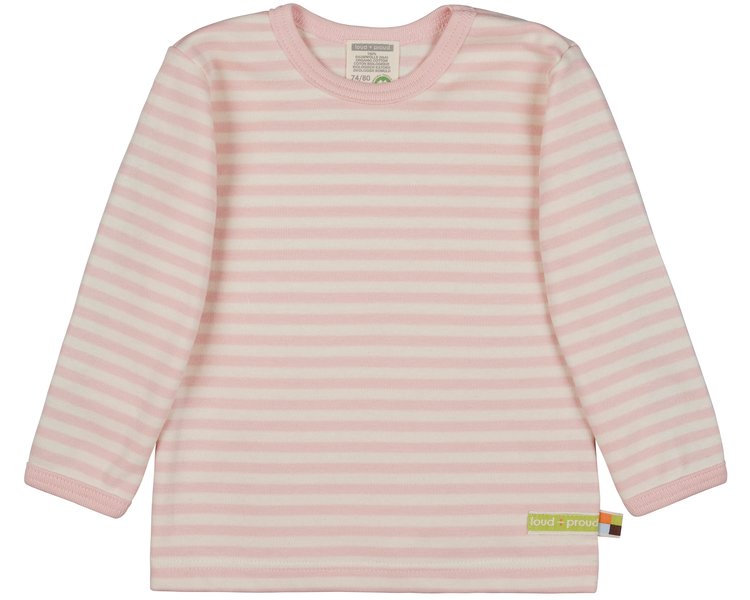 Shirt Langarm Streifen Rosé 1063, 110/116 - LOUD 9582