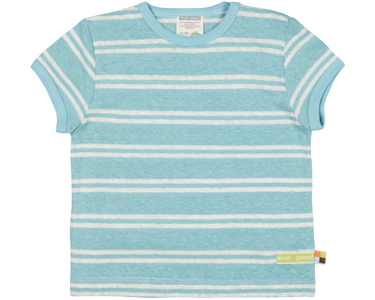 T-Shirt Streifen mit Leinen 1066 Lagoon 122/128 - LOUD 9650