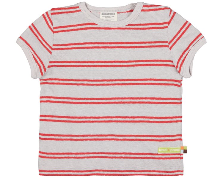 T-Shirt Streifen mit Leinen 1066 Stone 110/116 - LOUD 9661