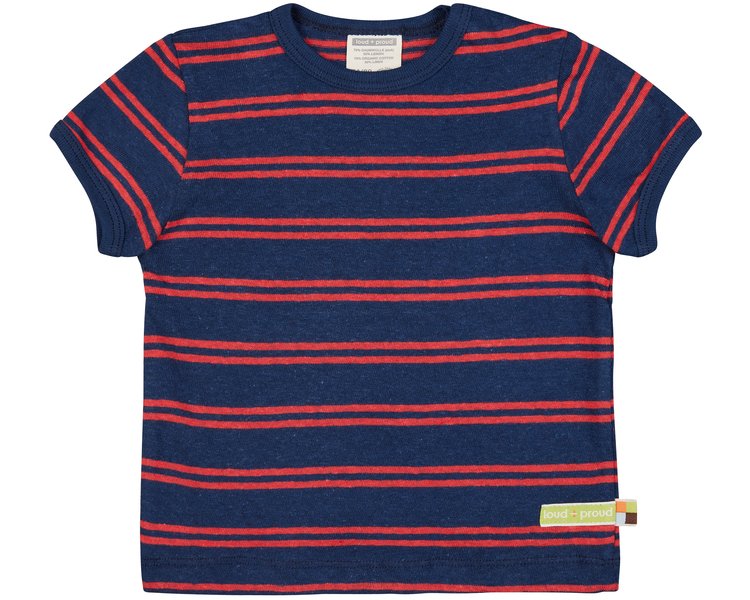 T-Shirt Streifen mit Leinen 1066 Ultramarin 110/116 - LOUD 9667