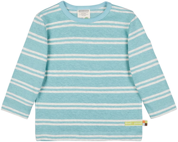 Shirt Langarm Streifen mit Leinen 1067 Lagoon 122/128 - LOUD 9680