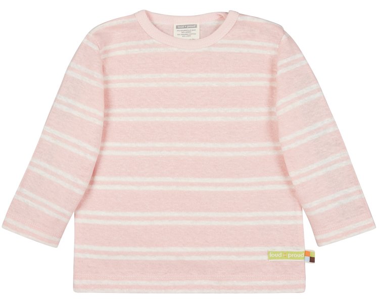 Shirt Langarm Streifen mit Leinen 1067 Rosé 110/116 - LOUD 9685