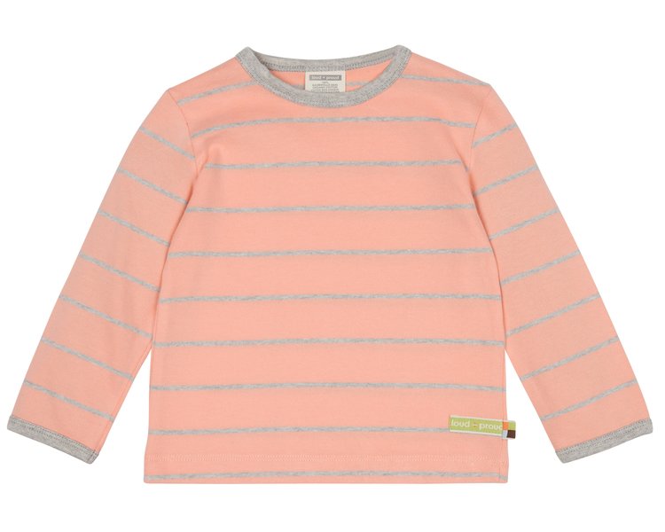 Shirt Langarm Streifen Peach 1088, 110/116 - LOUD 2330
