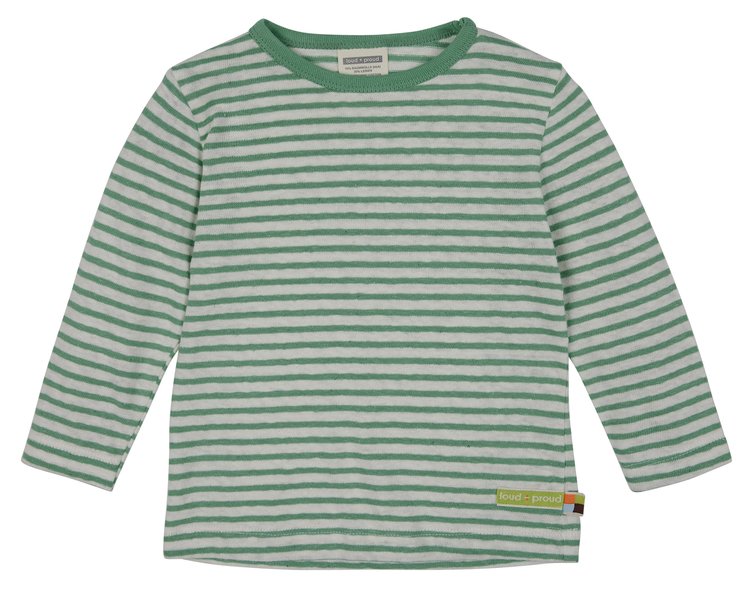 T-Shirt Streifen mit Leinen 1092 bamboo 62/68 - LOUD 2439