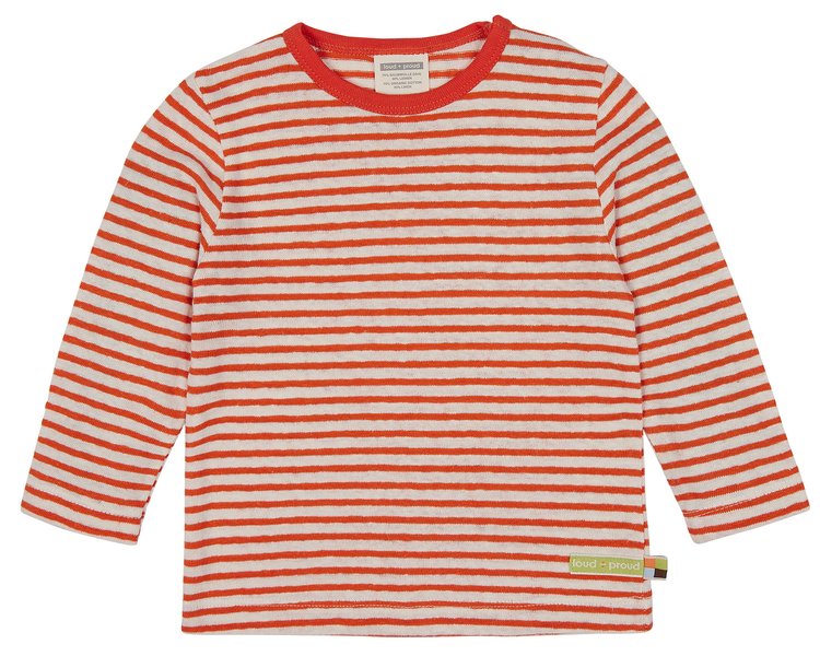 T-Shirt Streifen mit Leinen 1092 copper 86/92 - LOUD 2447