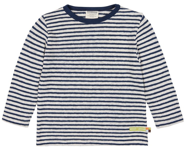 T-Shirt Streifen mit Leinen 1092 ultramarin 122/128 - LOUD 2468