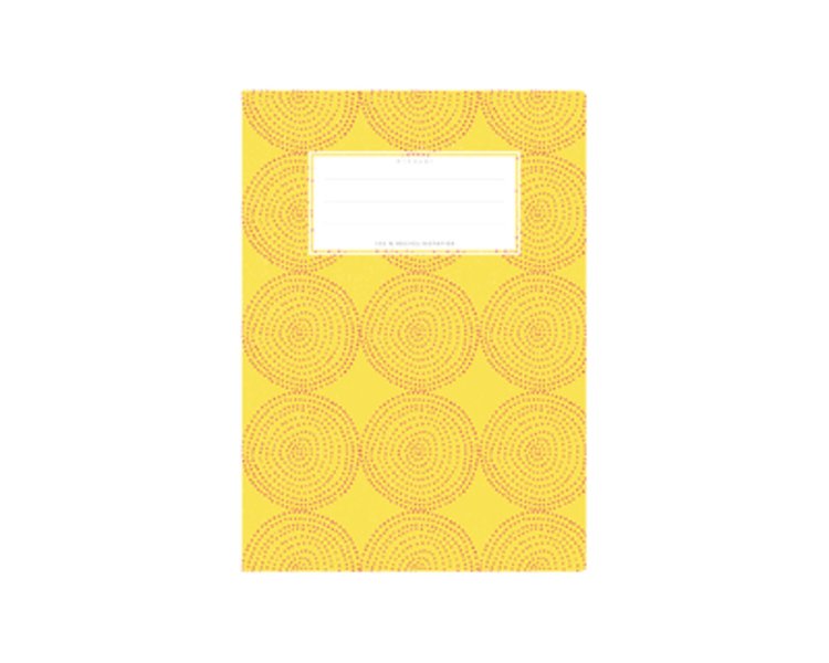 DIN A5 Heftumschlag gelb Kreise Muster - MINOU SUA5M008
