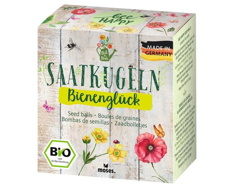 Blatt & Blüte Bio-Saatkugeln Bienenglück 4er Set - MOSES 087160