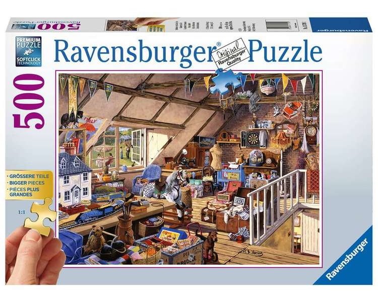 Puzzle 500 Teile Goldedition: Großmutters Dachboden - RAVEN 13709