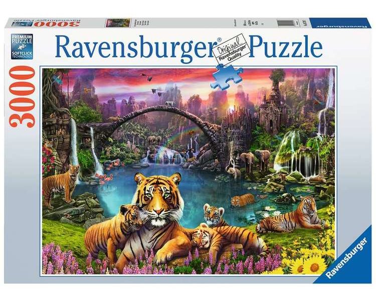 Puzzle 3000 Teile: Tiger in paradiesischer Lagune - RAVEN 16719