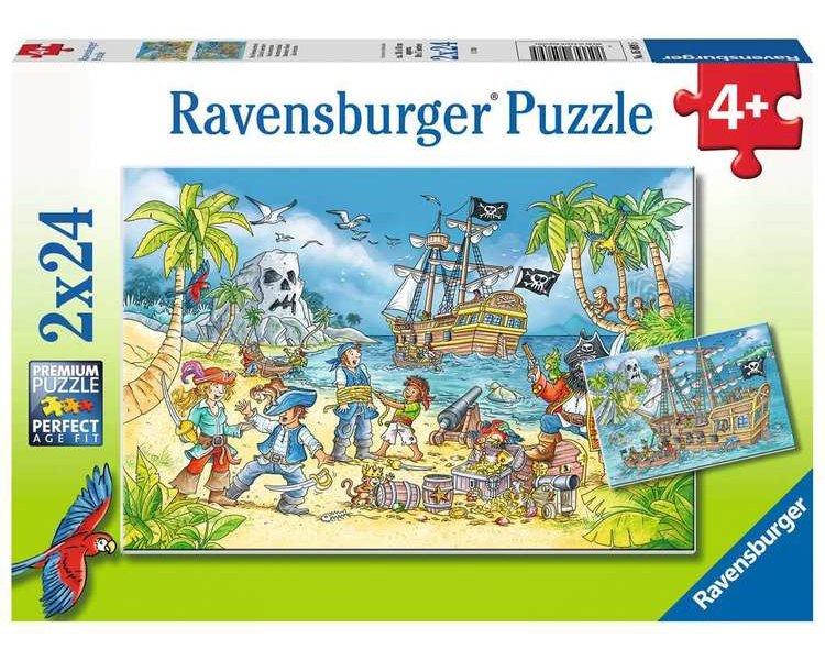 Puzzle 2 x 24 Teile: Die Abenteuerinsel - RAVEN 05089