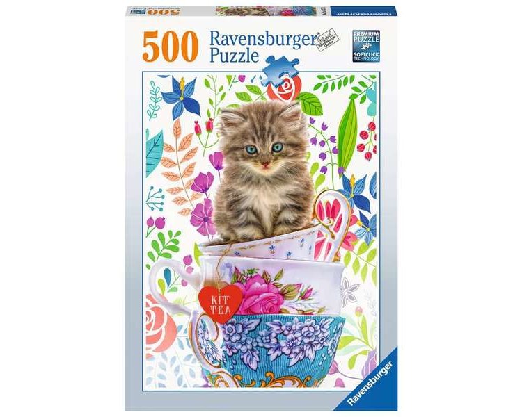 Puzzle 500 Teile: Kätzchen im Tässchen - RAVEN 15037