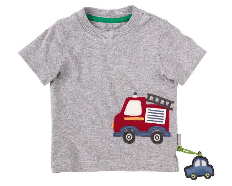 T-shirt für Baby Junge, grau Feuerwehr, Gr. 62 - SIGI-170806-62