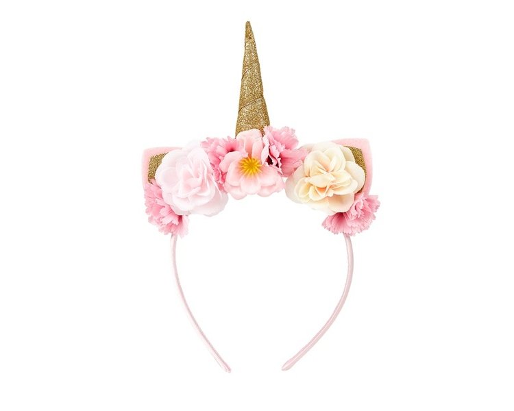Haarreif Einhorn mit Blüten, rosa - SOUZA 105332