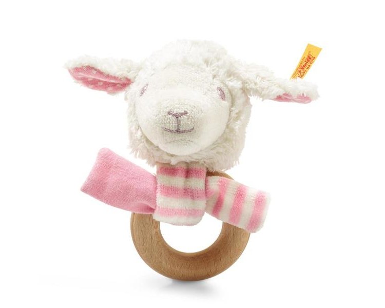 Liena Lamm 12 weiss/rosa Rassel - STEIFF 241925