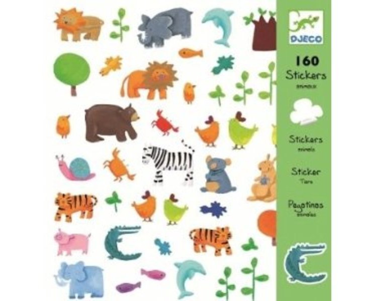 160 Sticker: Wildtiere und Bauernhoftiere - DJECO 8841